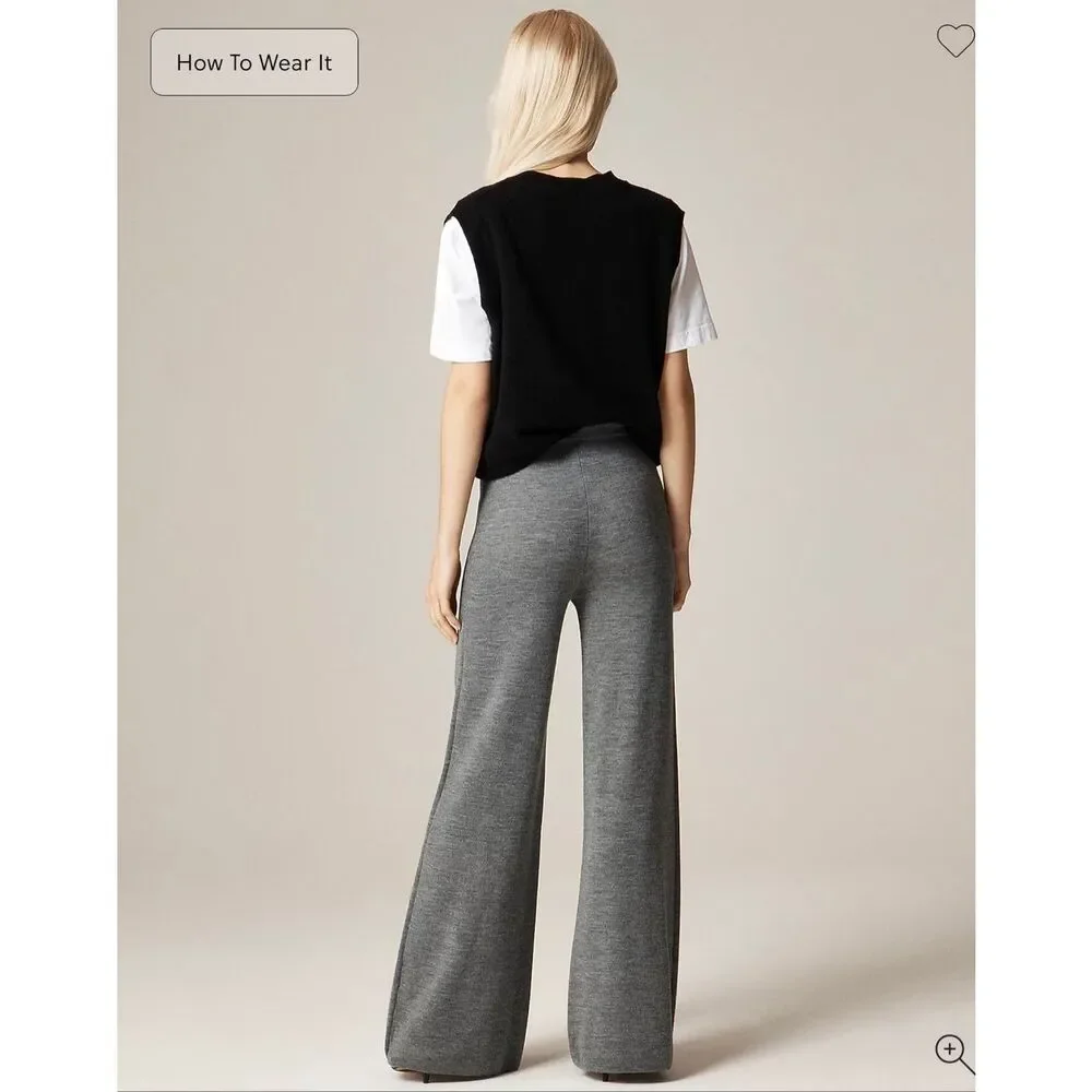 J. Crew Cosmo sweater pant in merino wool Heather Graphite NWT Size XS